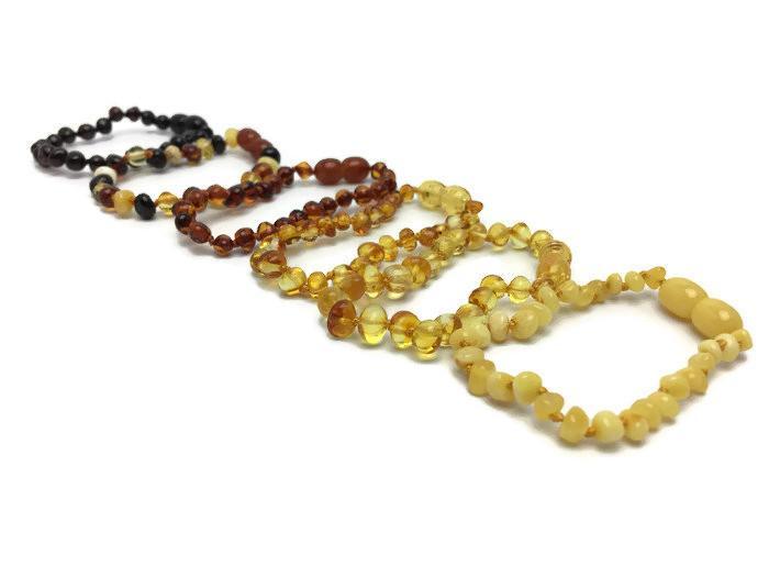 Baltic Amber Bracelet - 5.5 In Baby Amber Teething Bracelet Screw Clasp