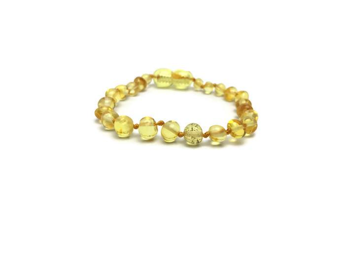 Baltic Amber Bracelet - 5.5 In Coordinating Baby Amber Teething Bracelet Screw Clasp