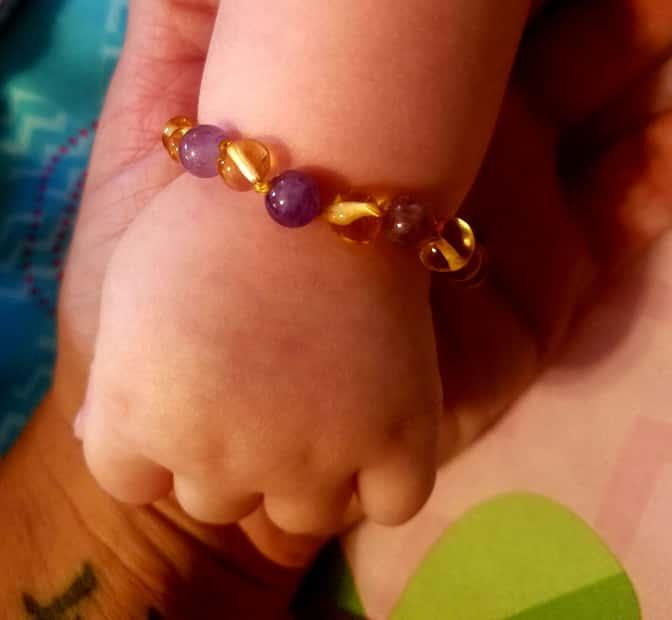 Baltic Amber Bracelet 5.5 6 Inch Baltic Amber Bracelet Polished Lemon Amethyst Newborn Baby Toddler