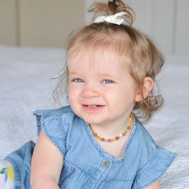 Baltic Amber Bracelet 5.5 6 Inch Baltic Amber Bracelet Polished Lemon Amethyst Newborn Baby Toddler