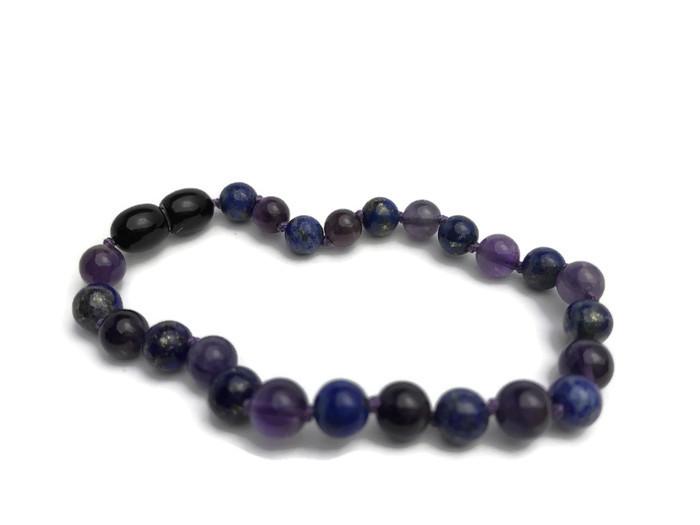 Baltic Amber Bracelet - 6.5 7.5 Inch Baltic Essentials Bracelet Amethyst Lapis Lazuli Teen Adult