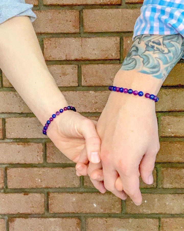 Baltic Amber Bracelet - 6 Inch Baltic Essentials Bracelet Purple Amethyst Blue Lapis Lazuli Toddler