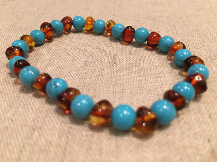 Baltic Amber Bracelet - Adult Coordinating Bracelet Pain Relief Or Hormonal 7.5 Inch Stretch