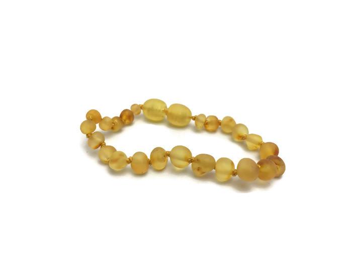 Raw Unpolished Honey Baltic Amber Bracelet For Baby, Infant, Toddler, Big Kid