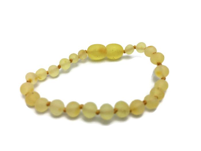 Baltic Amber Bracelet - Raw Unpolished Lemon Baltic Amber Bracelet For Baby Infant Toddler Big Kid Child