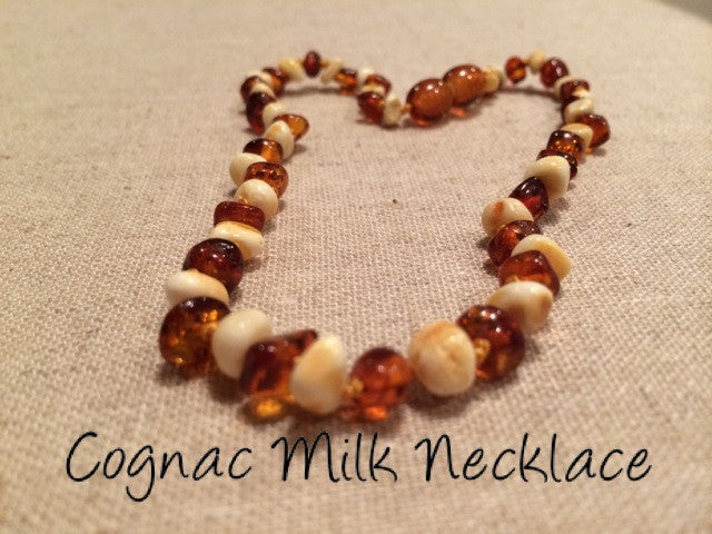 Baltic Amber Necklace - Baltic Amber Necklace Polished Milk Honey Newborn Baby Infant