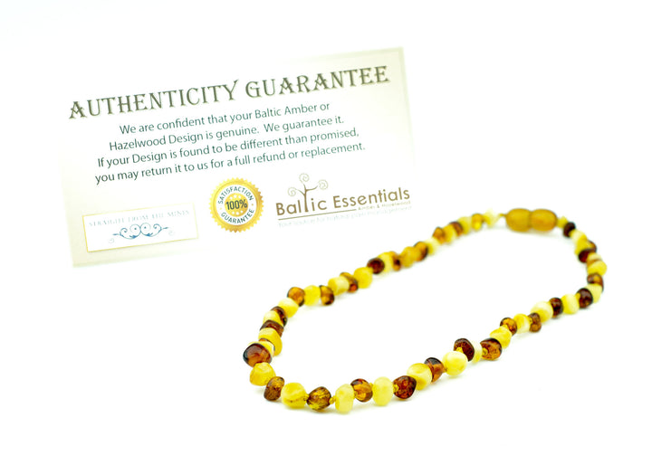 Baltic Amber Necklace - Baltic Amber Necklace Polished Milk Honey Newborn Baby Infant