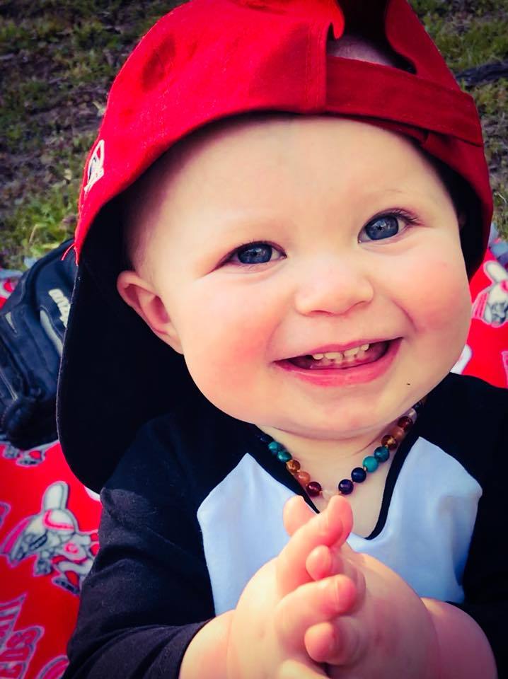 Baltic Amber Necklace - 11 Inch Baltic Amber Necklace Honey Amber Pink Rose Quartz Amethyst Toddler