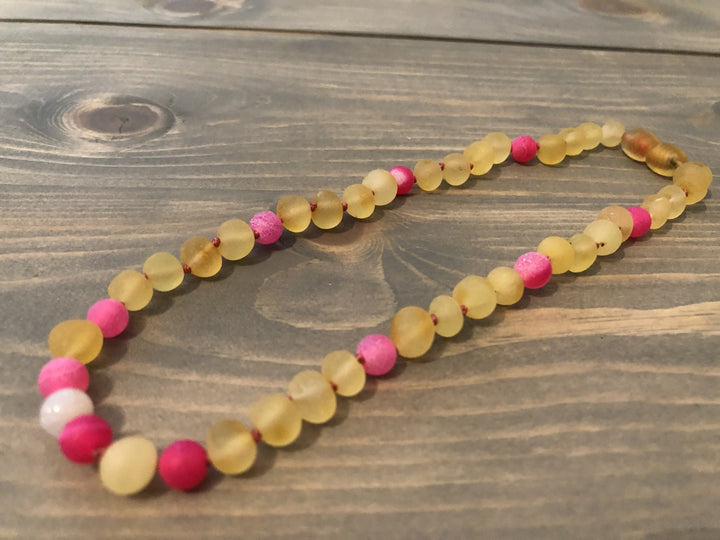 Baltic Amber Necklace - 11 Or 12.5 Inch Baltic Amber Necklace Lemon Moonstone Focus Clarity