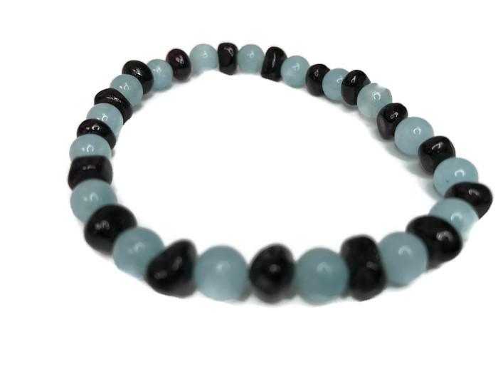 Baltic Amber Necklace - 11 12.5 Inch Baltic Amber Necklace Toddler Baby Cherry Aquamarine 7.5" Adult