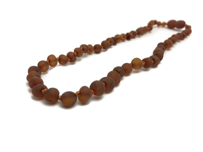 Baltic Amber Necklace - 12.5 Inch Baltic Amber Teething Necklace Basic Polish Raw Baby Toddler