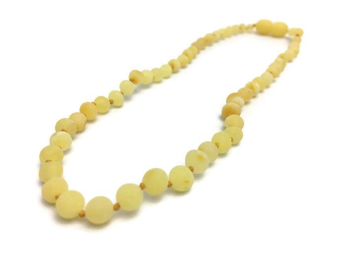 Baltic Amber Necklace - 12.5 Inch Baltic Amber Teething Necklace Basic Polish Raw Baby Toddler