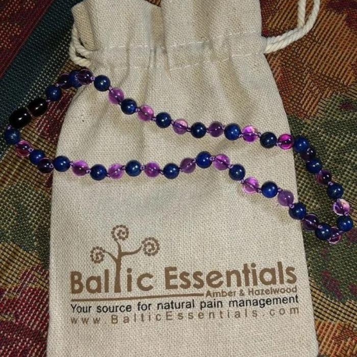 Baltic Amber Necklace - 12.5 Or 14 17 19 Inch ADHD Focus Anger Amethyst Lapis Lazuli