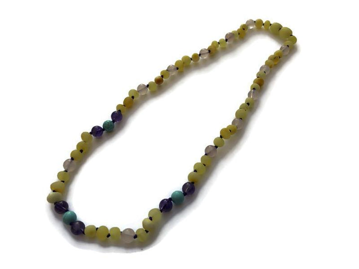 Baltic Amber Necklace 18 19 In Baltic Amber Necklace Raw Milk Lemon Pink Rose Amethyst Turquoise