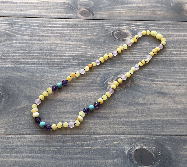 Baltic Amber Necklace 18 19 In Baltic Amber Necklace Raw Milk Lemon Pink Rose Amethyst Turquoise