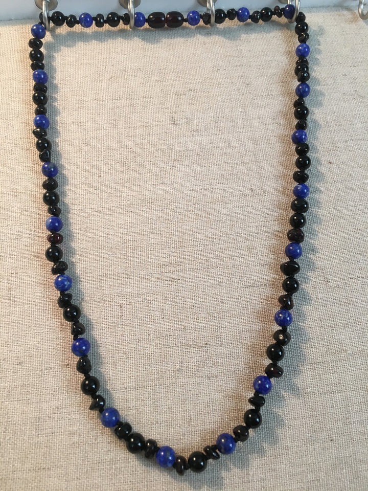 ADHD Anxiety Arthritis Carpal Tunnel Polished Cherry Baltic Amber Onyx Lapis