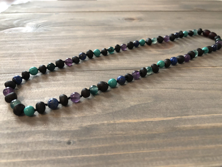 Baltic Amber Necklace - Baltic Amber Necklace 17  19 Raw Cherry Mix