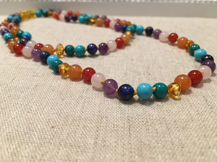 Baltic Amber Necklace - Baltic Amber 17 19 Necklace 12.5 Or 11 Inch SET Rainbow Honey Amber