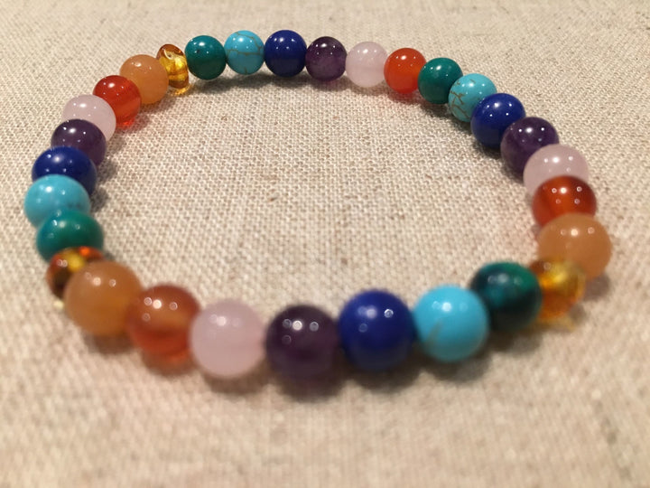 Baltic Amber Necklace - Baltic Amber Teen Adult 17 19 22 Necklace 7.5 Bracelet SET Rainbow