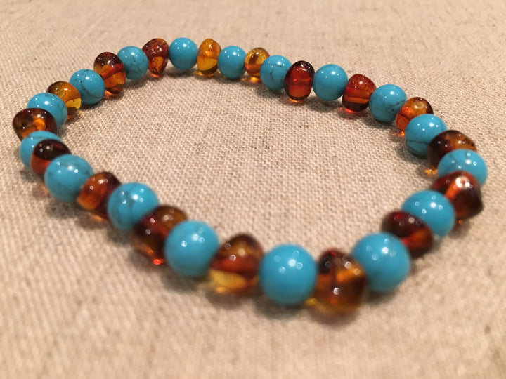 Baltic Amber Necklace - Baltic Amber Teen Adult 7.5 Inch Bracelet Polished Cognac Pain Arthritis