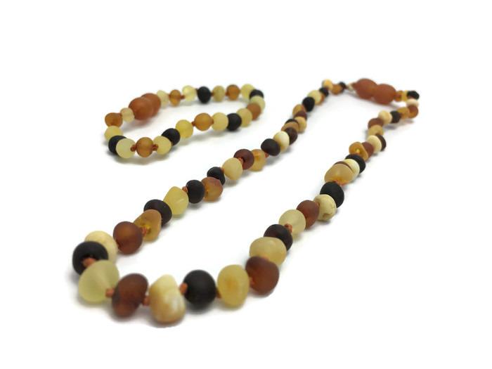 Baltic Amber Necklace - Baltic Amber Teething Necklace Bracelet SET 12.5 5.5 Baby Toddler