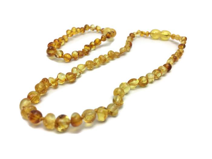 Baltic Amber Necklace - Baltic Amber Teething Necklace Polished Honey