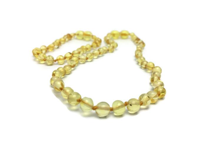Baltic Amber Necklace - Fast RELIEF For Teething Baby NATURALLY 100% Baltic Amber! Polished Lemon