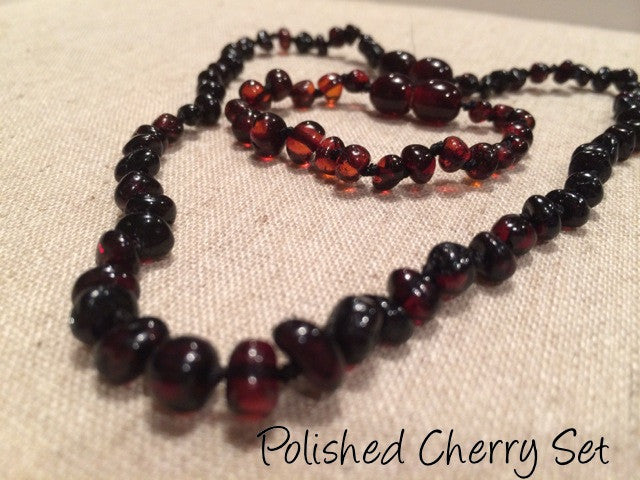 Baltic Amber Necklace - Baltic Amber Teething Necklace Bracelet SET 12.5 5.5 Baby Toddler