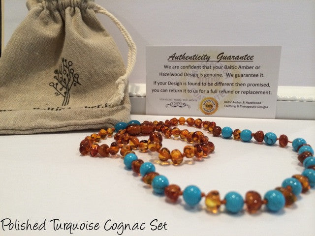 Baltic Amber Necklace - Baltic Amber Teething Necklace Bracelet SET 12.5 5.5 Baby Toddler