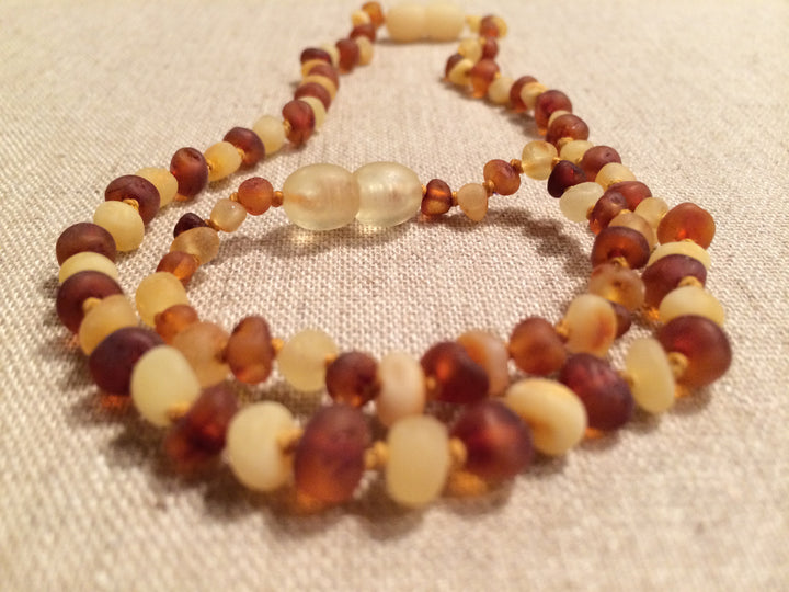 Baltic Amber Necklace - Baltic Amber Teething Necklace Bracelet SET Raw Milk 12.5 In 5.5 In Bracelet