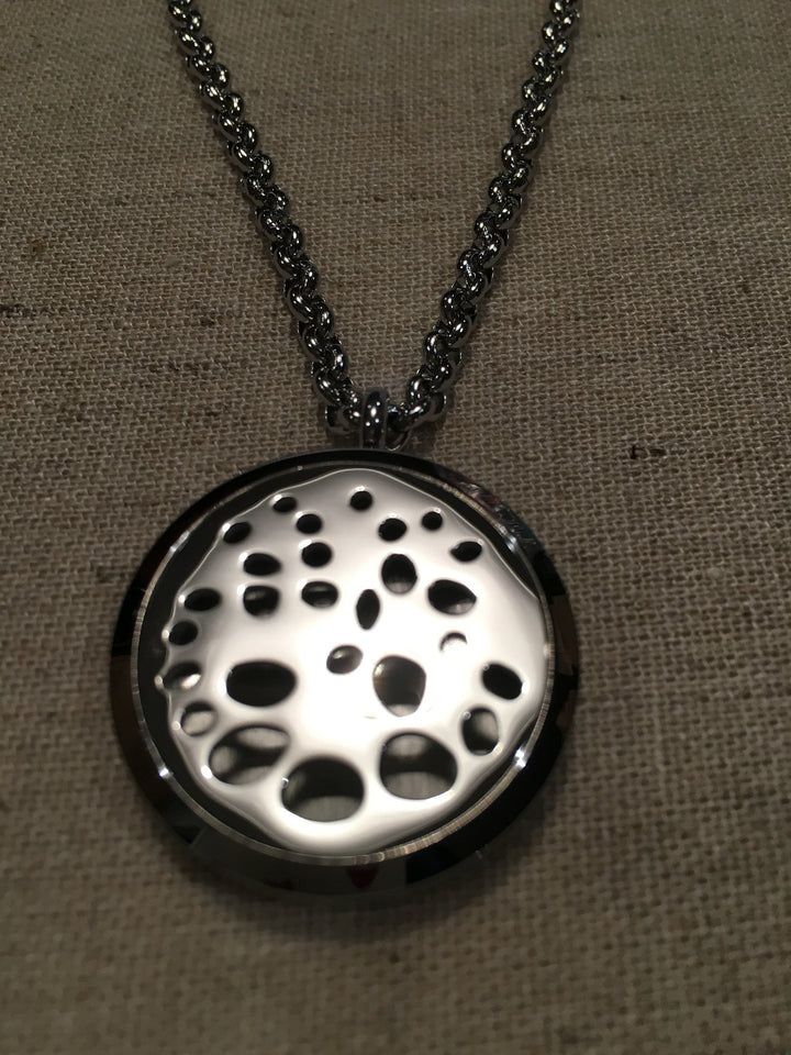 Diffuser Necklace - Essential Oil Pendant Hypo-allergenic 316L Surgical Grade Stainless Steel Diffuser Volleyball, Mesh, Heart, Sunflower, Stars, Locket With 24" Chain. 30mm Sized Locket