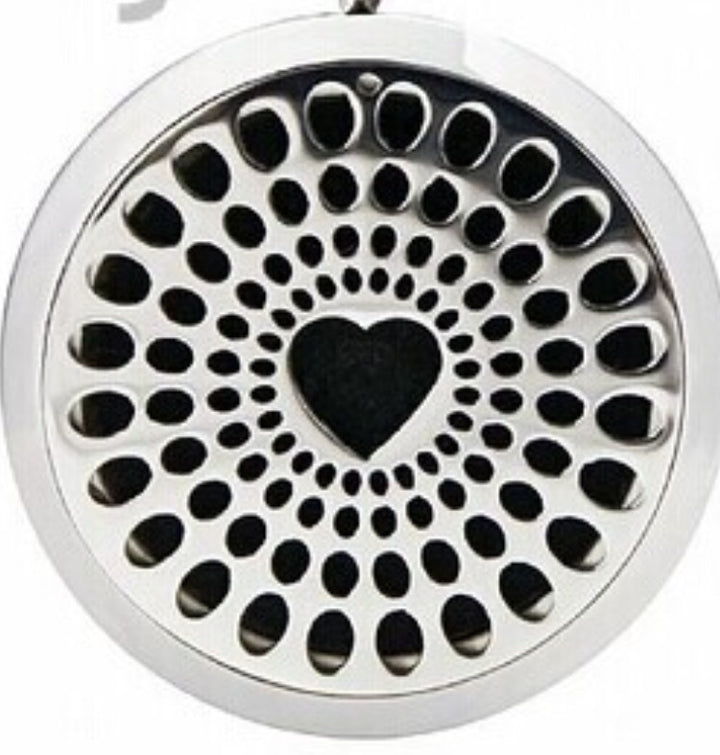 Essential Oil Pendant Stainless Steel Diffuser Heart, Locket With 19" Chain.