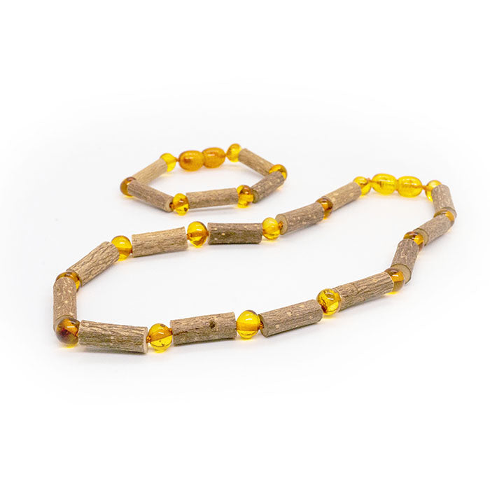 Hazelwood Necklace 14 Hazelwood Heart Burn, Acid Reflux, Eczema Necklace Pre-teen Honey Baltic Amber
