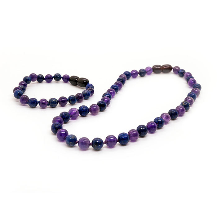 Baltic Amber Necklace - 12.5 Or 14 17 19 Inch ADHD Focus Anger Amethyst Lapis Lazuli