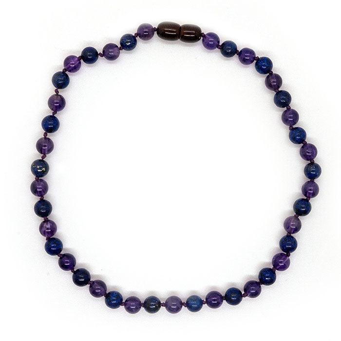 Baltic Amber Necklace - 12.5 Or 14 17 19 Inch ADHD Focus Anger Amethyst Lapis Lazuli