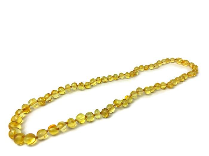 Polished Lemon 17 Inch Baltic Amber Necklace For Big Kid, Child, Or Adult