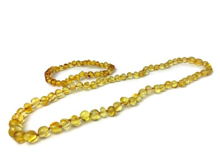 Polished Lemon 17 Inch Baltic Amber Necklace For Big Kid, Child, Or Adult