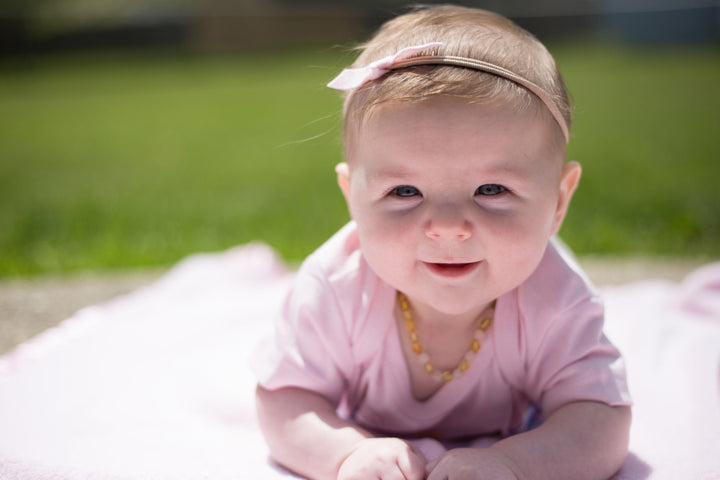 Polished Lemon 11" Pink Amethyst Or Turquoise Cognac Baltic Amber Necklace
