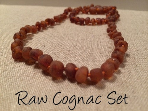 Raw Coganc SET Baltic Amber Necklace For Baby, Infant, Toddler, Big Kid.