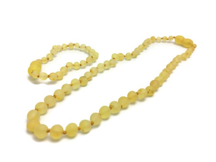 Raw Lemon Set Baltic Amber Necklace For Baby, Infant, Toddler, Big Kid.