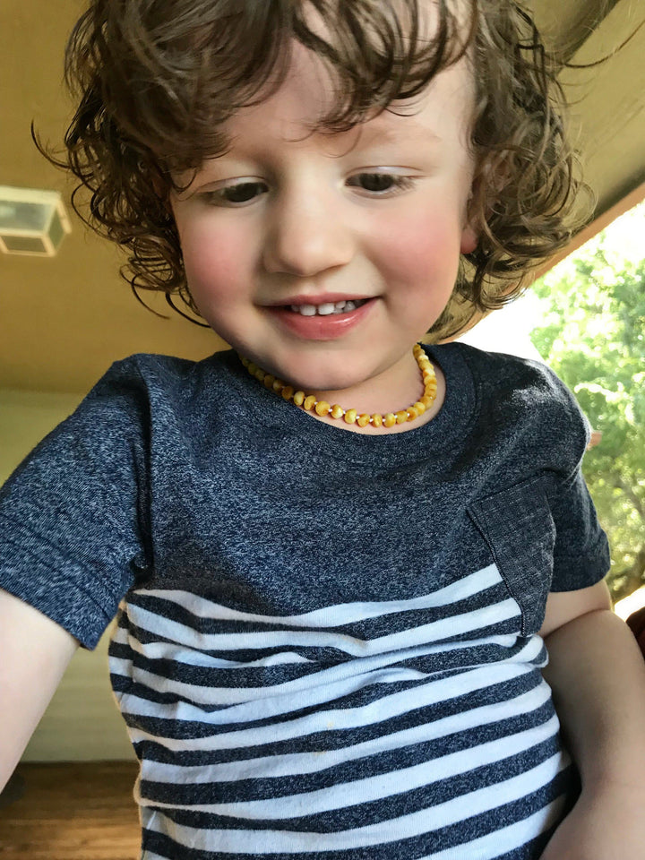 Raw Milk Baltic Amber Necklace For Baby, Infant, Toddler, Big Kid.