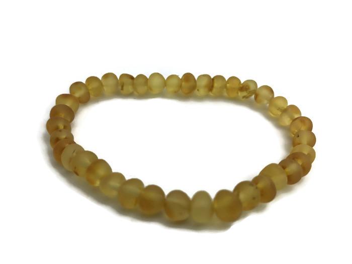 Raw Unpolished Honey Baltic Amber Bracelet For Big Kid, Child, Or Adult