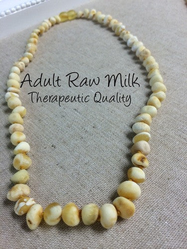 Raw Unpolished Milk Baltic Amber Necklace For Big Kid, Child, Or Adult