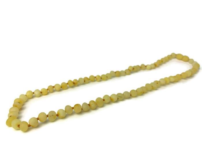 Raw Unpolished Milk Baltic Amber Necklace For Big Kid, Child, Or Adult