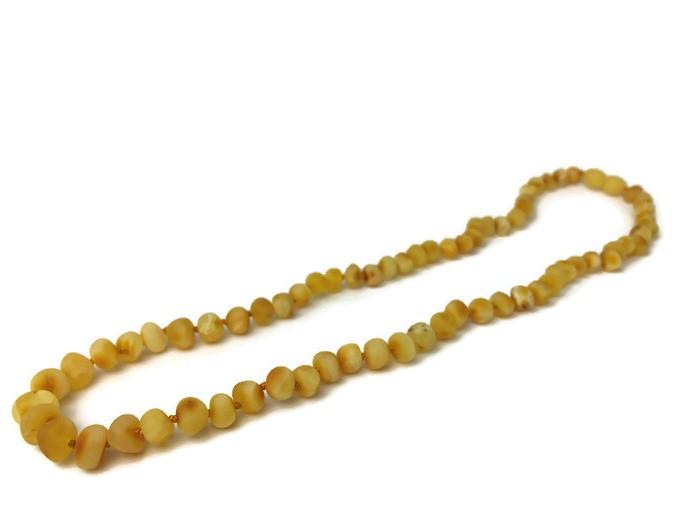 Raw Unpolished Milk Baltic Amber Necklace For Big Kid, Child, Or Adult