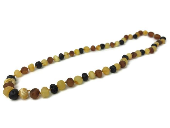 Raw Unpolished Multi Baltic Amber Necklace For Big Kid, Child, Or Adult