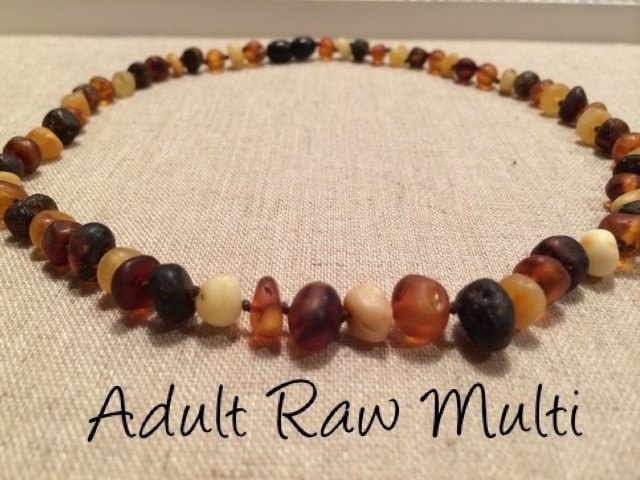 Raw Unpolished Multi Baltic Amber Necklace For Big Kid, Child, Or Adult