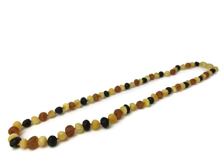 Raw Unpolished Multi Baltic Amber Necklace For Big Kid, Child, Or Adult